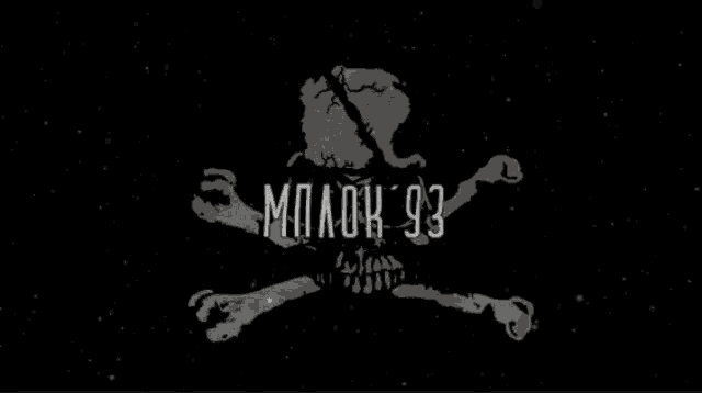 a black background with a skull and crossbones and the word monday 93 on it
