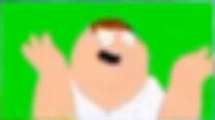a cartoon character is standing in front of a green screen with his arms outstretched .