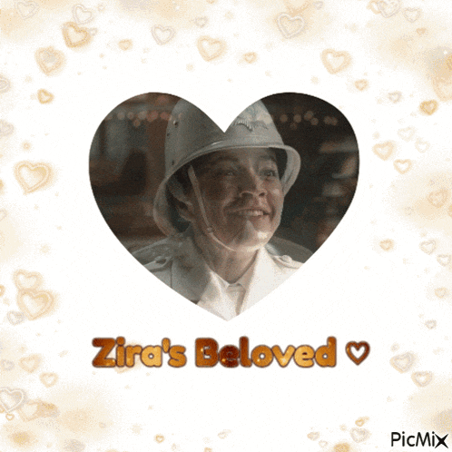 a picture of a man in a hat with the words zira 's beloved on the bottom