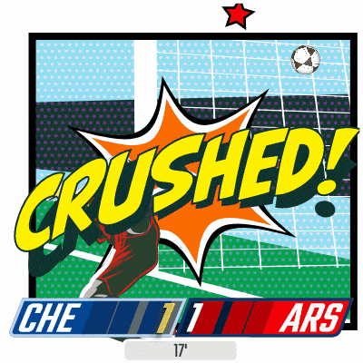an illustration of a soccer player with the words crushed