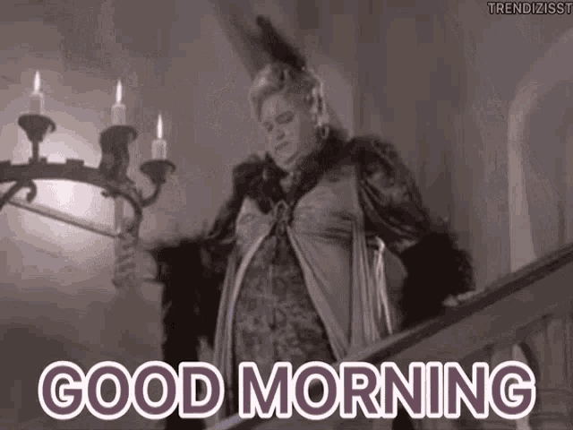 Good Morning Waving GIF - Good Morning Waving Walk Down Stairs GIFs
