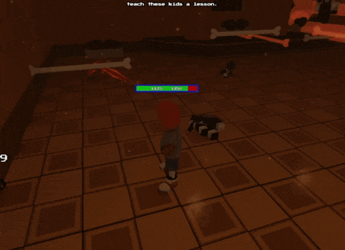 a screenshot of a video game with the words teach these kids a lesson at the top