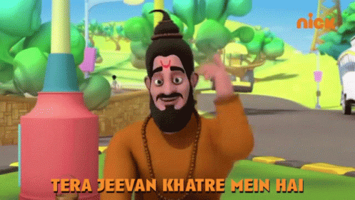 Tere Jeevan Khatre Mein Hai Motu Patlu GIF - Tere Jeevan Khatre Mein Hai Motu Patlu खतरा GIFs