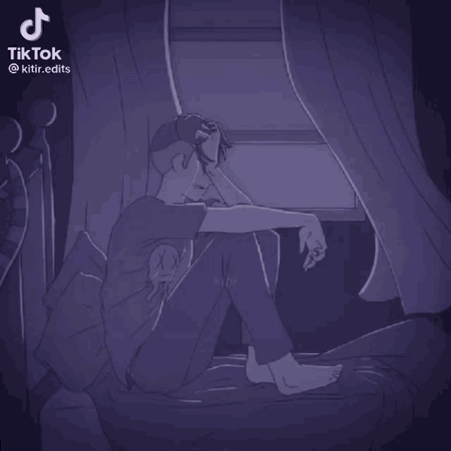 a drawing of a man sitting on a bed with a caption that says " arkadaslarindan nefret ediyorum "