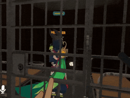 a cartoon character is behind bars with the word prisoner written above her
