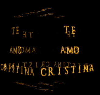 a black background with gold letters that say te amo omamo cristina
