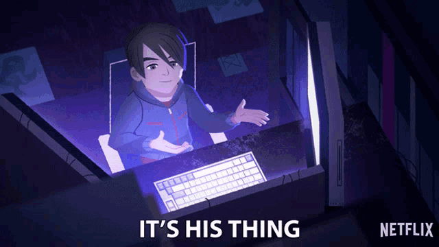 an advertisement for netflix shows a boy sitting at a desk