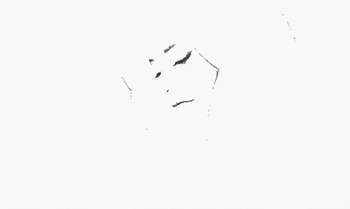 a black and white drawing of a person 's face with a arrow pointing to the left .