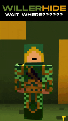 a poster for willerhide with a minecraft character