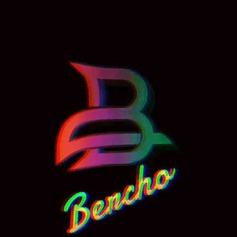 a rainbow colored logo with the letter b on it