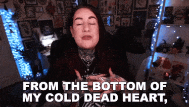From The Bottom Of My Cold Dead Heart Thank You So Dang Much Lauren Petrie GIF - From The Bottom Of My Cold Dead Heart Thank You So Dang Much Lauren Petrie Treacle Tatts GIFs
