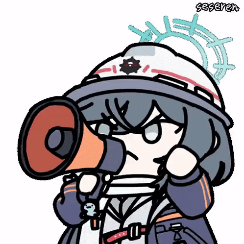a cartoon of a girl holding a megaphone in her hand .