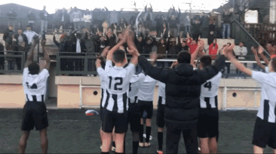 a group of soccer players with the number 12 on their jerseys