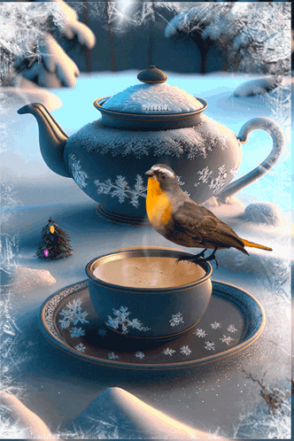 утро птичка GIF - утро птичка чашка кофе GIFs