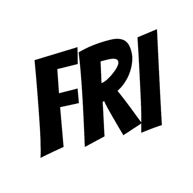 a white background with the word fri in black letters
