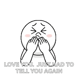 a cartoon character is blowing a kiss surrounded by hearts and says `` love you just had to tell you again ''