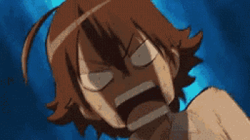 a cartoon character is making a funny face with his mouth wide open .
