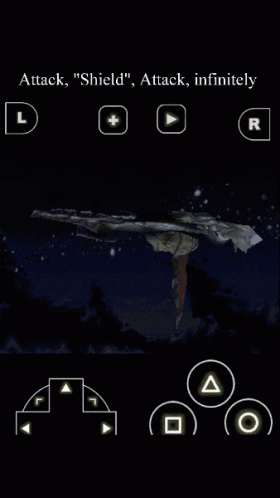 a screenshot of a video game that says attack " shield " and attack " infinitely "