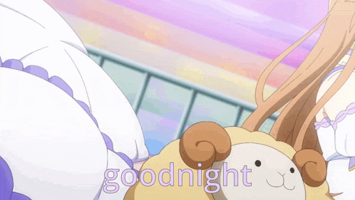 a girl laying on a bed with a teddy bear and the words goodnight