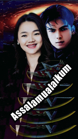 a picture of a man and a woman with the words assalamualaikum