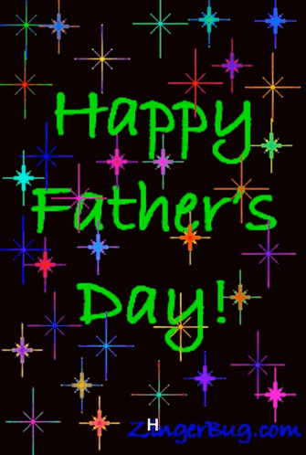 a happy father 's day greeting card with a black background