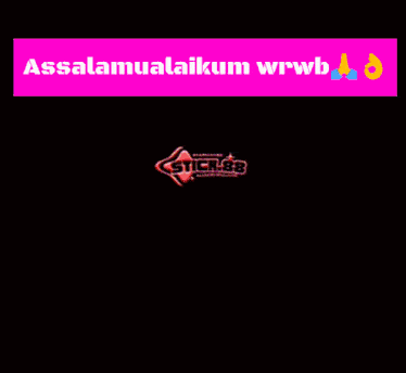 a sign that says assalamualaikum wrwb with a blue light behind it