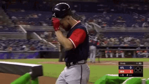 a baseball player is standing on the field with his hands on his head