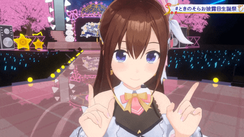a girl in a video game is giving a thumbs up sign