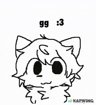 a drawing of a cat with a beard making a face .