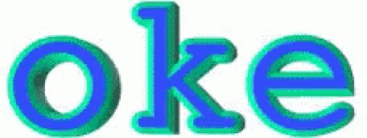 the word oke that is blue and green