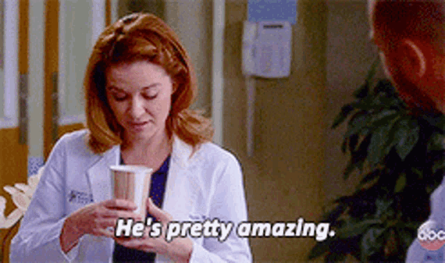 Greys Anatomy April Kepner GIF - Greys Anatomy April Kepner Hes Pretty Amazing GIFs