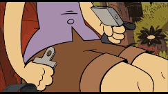 a cartoon of a person holding a cell phone