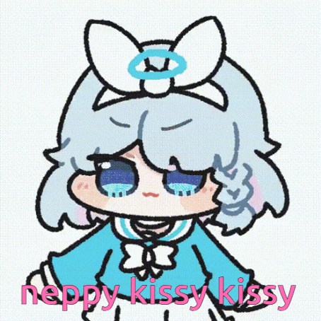 a cartoon drawing of a girl with the words happy kissy kissy below her