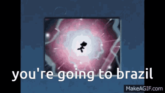 an animated image with the words you 're going to brazil on it