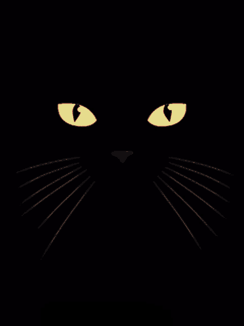 a black cat sticking its tongue out in the dark
