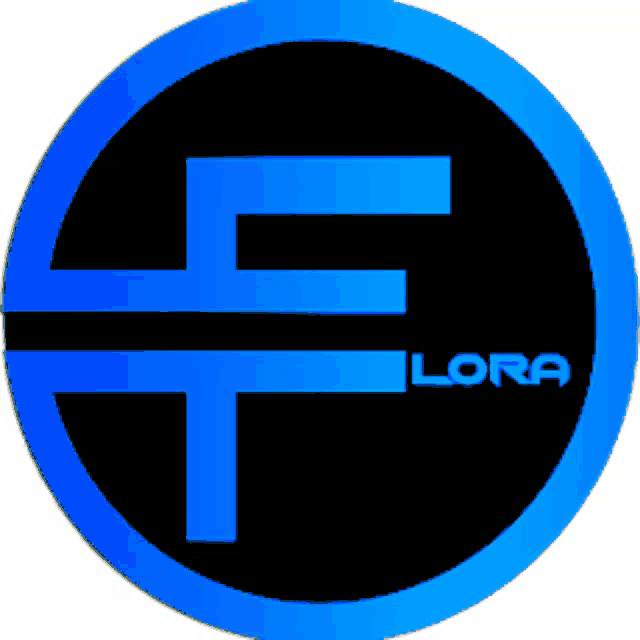 a blue and black logo that says lora