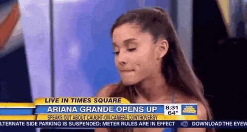 ariana grande is being interviewed on a television show