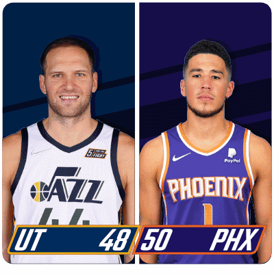 Utah Jazz (48) Vs. Phoenix Suns (50) Half-time Break GIF - Nba Basketball Nba 2021 GIFs