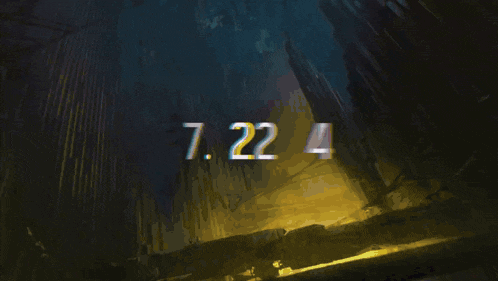 a painting of a city with the numbers 12 and 4 on it