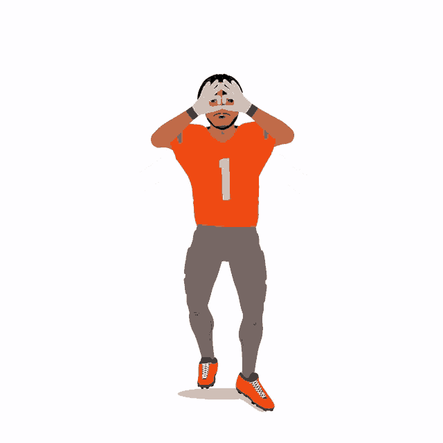 a cartoon of a football player with the number 1 on his shirt