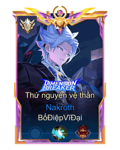 a card for dimension breaker has a picture of a man in a suit