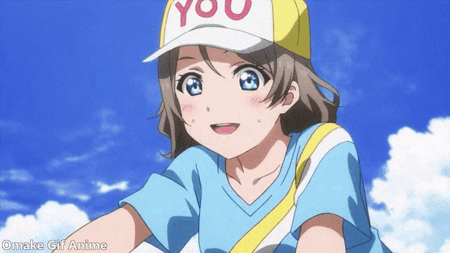 a girl wearing a baseball cap that says you