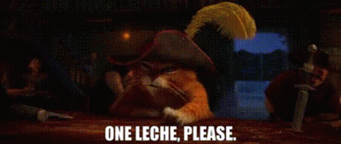 Puss In Boots One Leche Please GIF - Puss In Boots One Leche Please Leche GIFs