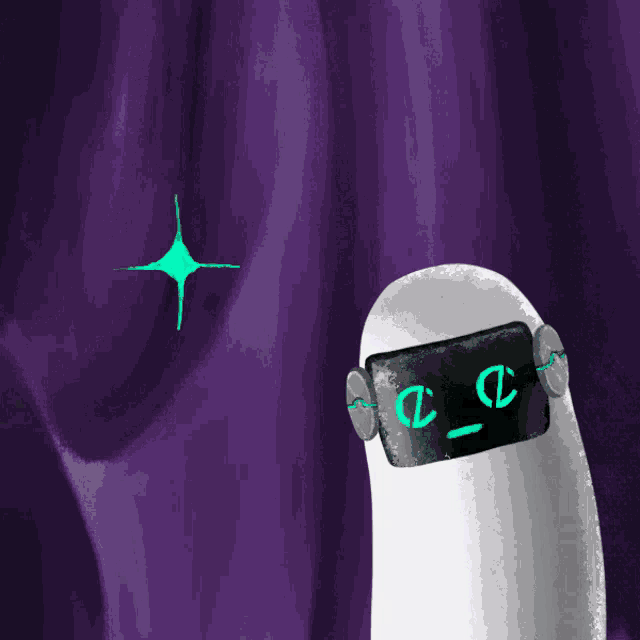 a cartoon drawing of a robot with the letter c on its head