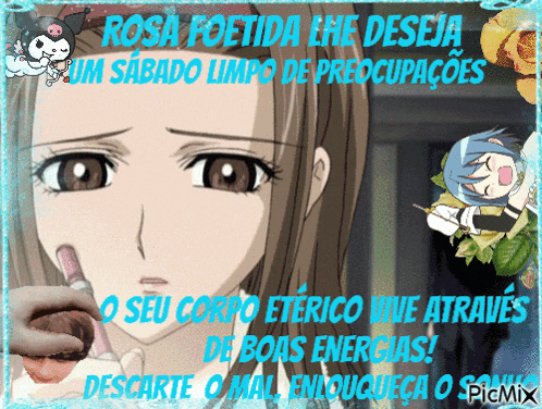 a picture of a girl with a caption that says rosa poetida