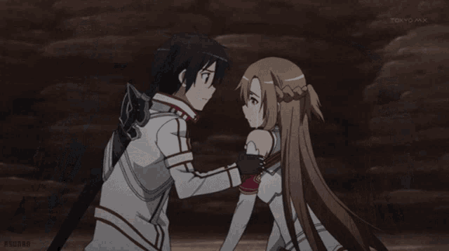 a couple of anime characters looking at each other with tokyo mx written on the bottom right