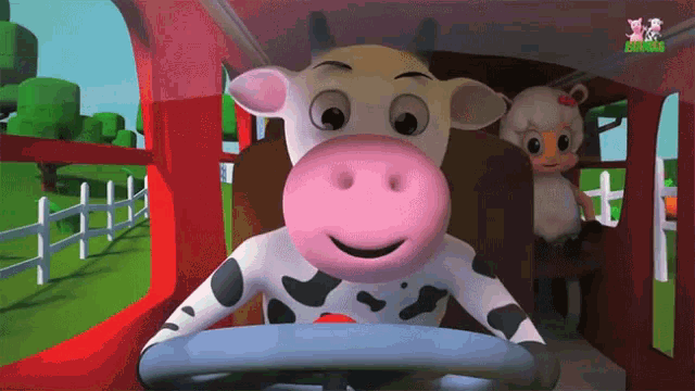 Cow Driving Cow GIF - Cow Driving Cow Farm Animals GIFs
