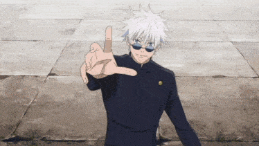 a man with white hair is wearing sunglasses and giving the middle finger .