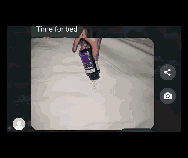 a picture of a person holding a bottle that says time for bed on the bottom