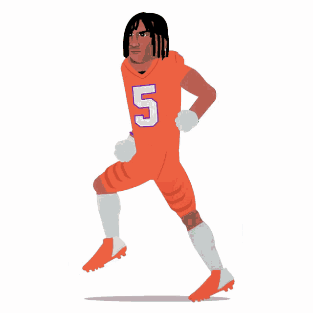 a cartoon drawing of a football with the letter h on it